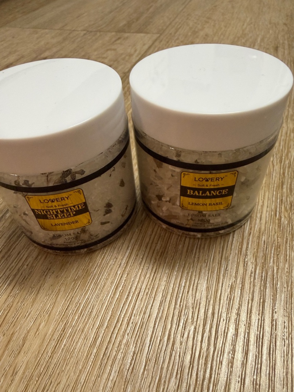 Lovery Bath & Body Jar Set - Nighttime Sleep & Balance (Lavender, Lemon Basil).